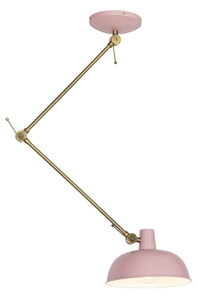 Retro stropní svítidlo růžové s bronzem - Milou
