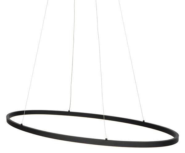 Designové závěsné svítidlo černé oválné vč. LED 3-stupňové stmívatelné - Ovallo