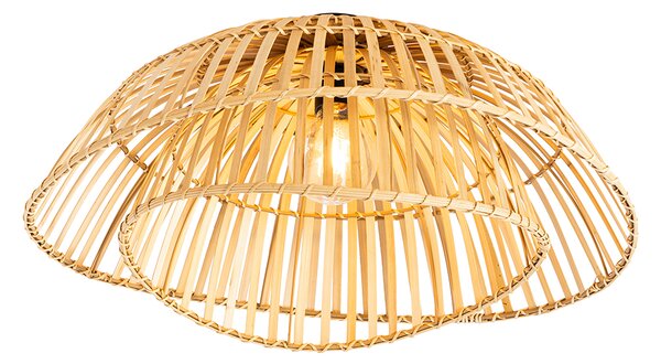Orientální stropní svítidlo černé s přírodním bambusem 62 cm - Pua