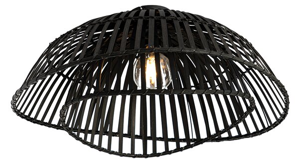 Orientální stropní svítidlo černé bambusové 62 cm - Pua