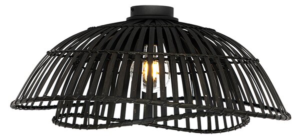 Orientální stropní svítidlo černé bambusové 62 cm - Pua