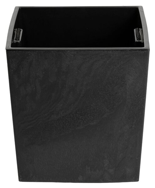 PLASTOVÝ KVĚTINÁČ FLORE 30,5X29,5X29,5 CM IMITACE BETONU ČERNÁ