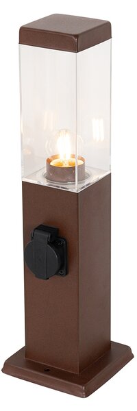 Venkovní lampa rezavě hnědá 45 cm s objímkou IP44 - Malios