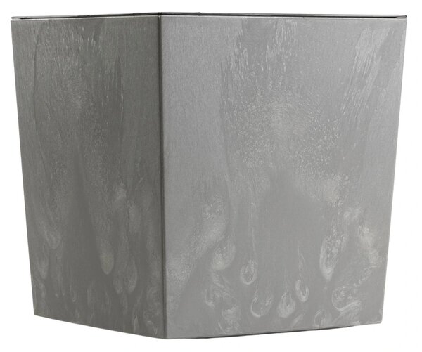 PLASTOVÝ KVĚTINÁČ FLORE 30,5X29,5X29,5 CM IMITACE BETONU ŠEDÁ