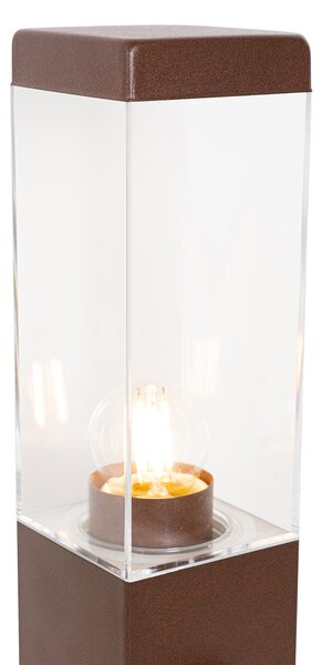 Venkovní lampa rezavě hnědá 80 cm s paticí IP44 - Malios