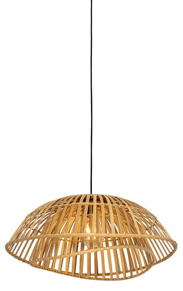 Orientální závěsné svítidlo černé s přírodním bambusovým dekorem 62 cm - Pua