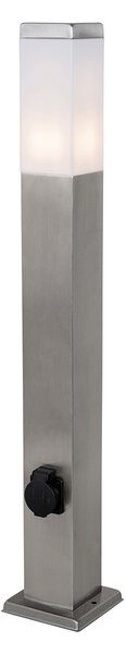 Venkovní lampa ocel 80 cm s paticí IP44 - Malios