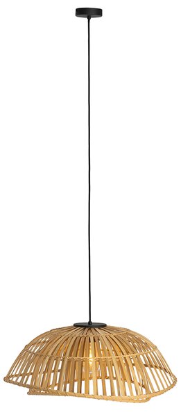 Orientální závěsné svítidlo černé s přírodním bambusovým dekorem 62 cm - Pua