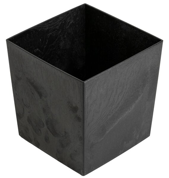PLASTOVÝ KVĚTINÁČ FLORE 30,5X29,5X29,5 CM IMITACE BETONU ČERNÁ