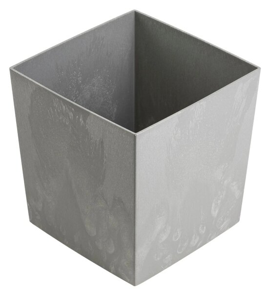 PLASTOVÝ KVĚTINÁČ FLORE 30,5X29,5X29,5 CM IMITACE BETONU ŠEDÁ
