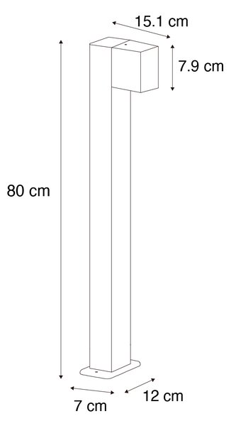 Stojací venkovní lampa průmyslový styl černá 80 cm IP44 - Baleno