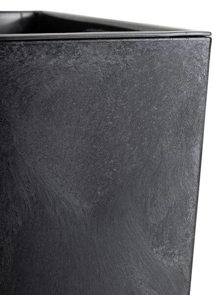 PLASTOVÝ KVĚTINÁČ PORTO 75X39,5X39,5 CM IMITACE BETONU ČERNÁ