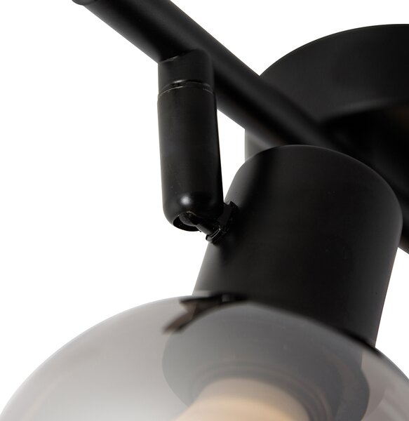 Chytré stropní svítidlo černé s kouřovým sklem vč. 2 Wi-Fi P45 - Vidro