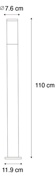 Moderní venkovní stojanový reflektor černý 110 cm IP44 - Rox