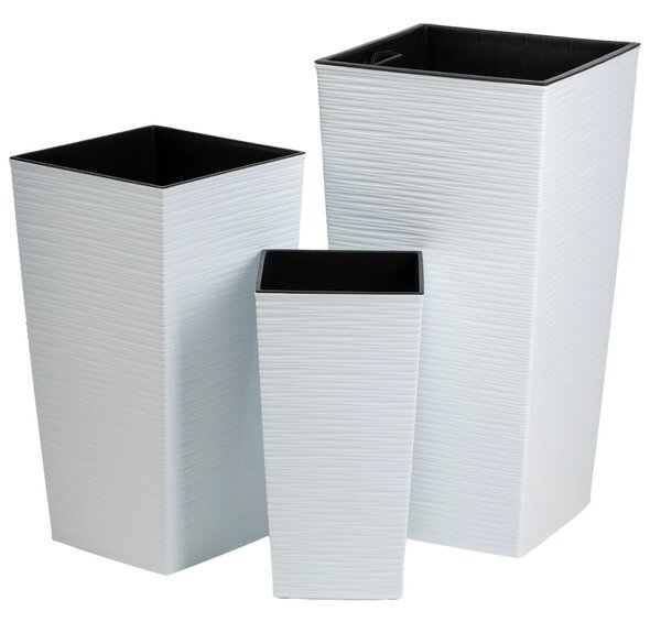 PLASTOVÝ KVĚTINÁČ PORTO RIFLO 36X19X19 CM BÍLÁ