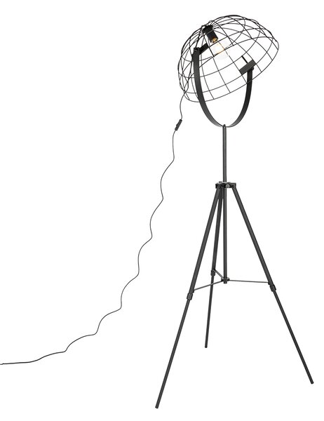 Průmyslová stojací lampa na stativu černá 50 cm nastavitelná - Hanze