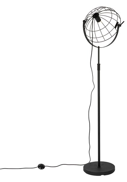 Průmyslová stojací lampa černá 35 cm nastavitelná - Hanze