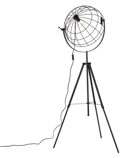 Průmyslová stojací lampa na stativu černá 50 cm nastavitelná - Hanze