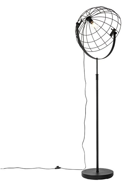 Průmyslová stojací lampa černá 50 cm nastavitelná - Hanze