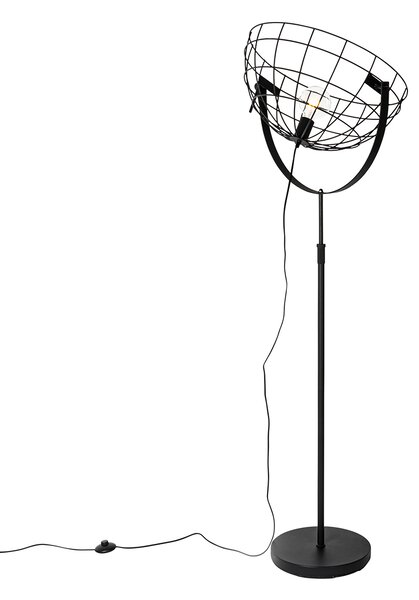 Průmyslová stojací lampa černá 50 cm nastavitelná - Hanze