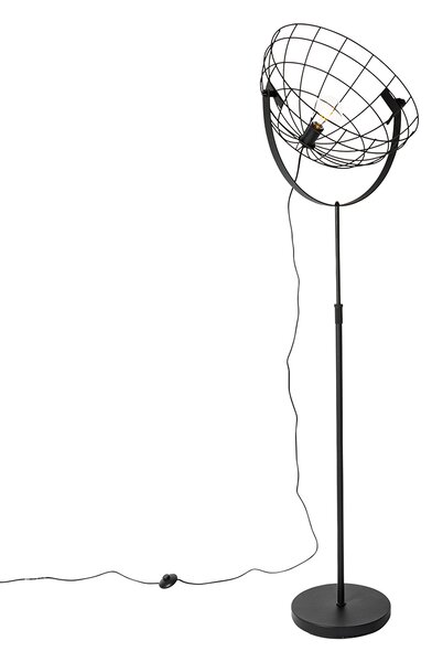 Průmyslová stojací lampa černá 50 cm nastavitelná - Hanze