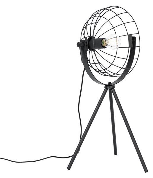 Průmyslová stolní lampa s trojnožkou černá nastavitelná - Hanze