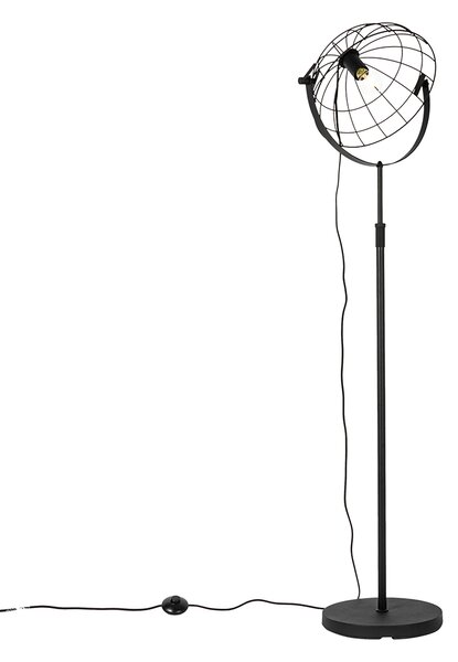 Průmyslová stojací lampa černá 35 cm nastavitelná - Hanze