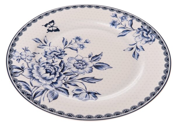 Porcelánový talíř Blue Rose, 19,5 cm