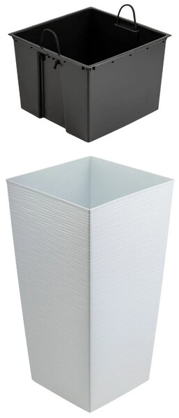PLASTOVÝ KVĚTINÁČ PORTO RIFLO 75X39,5X39,5 CM BÍLÁ