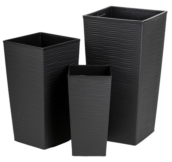 PLASTOVÝ KVĚTINÁČ PORTO RIFLO 36X19X19 CM ČERNÁ