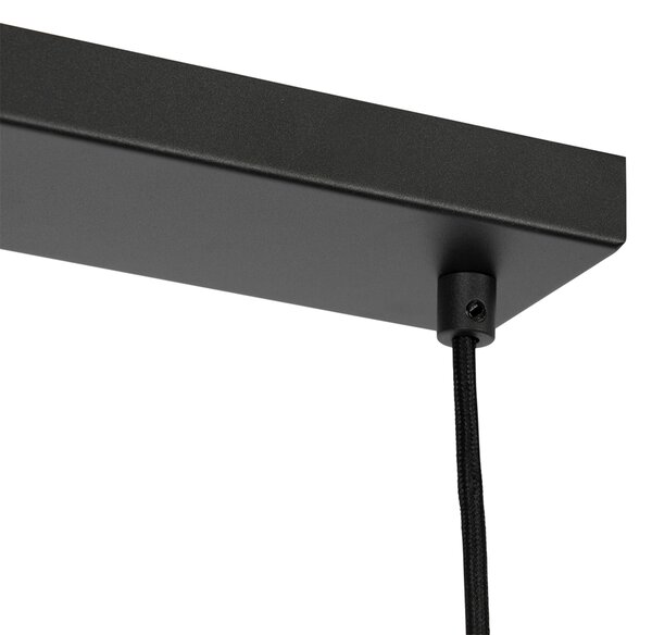 Moderní závěsné svítidlo černé s opálovým sklem 4-světlo - Drop