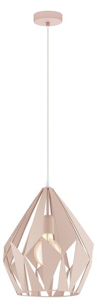 Eglo 49024 CARLTON-P - Závěsné vintage svítidlo v meruňkově růžové barvě Ø 31cm (Retro závěsný lustr)