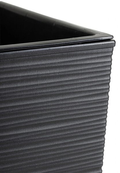 PLASTOVÝ KVĚTINÁČ PORTO RIFLO 36X19X19 CM ČERNÁ