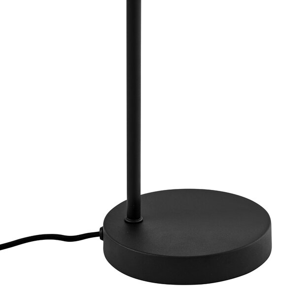 Stolní lampa Art Deco černá s kouřovým sklem - Vidro
