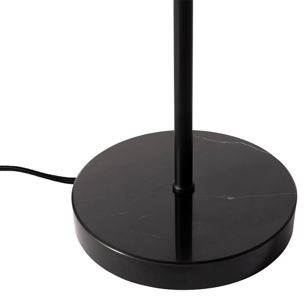 Moderní stolní lampa černá s opálovým sklem - Drop