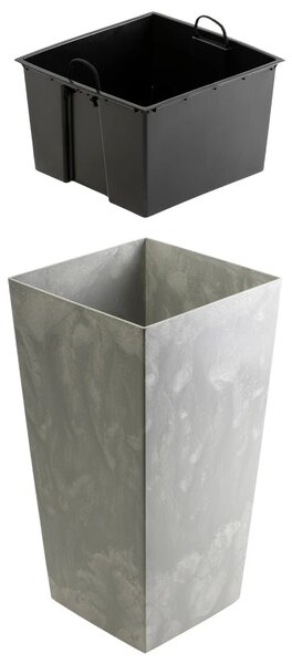 PLASTOVÝ KVĚTINÁČ PORTO 75X39,5X39,5 CM IMITACE BETONU ŠEDÁ