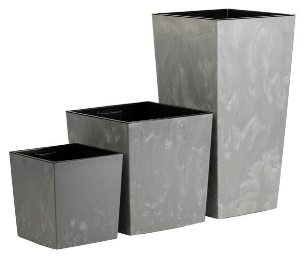 PLASTOVÝ KVĚTINÁČ PORTO 75X39,5X39,5 CM IMITACE BETONU ŠEDÁ