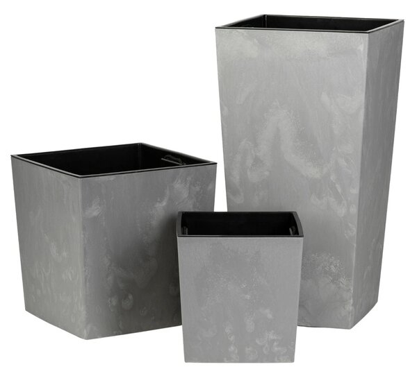 PLASTOVÝ KVĚTINÁČ PORTO 75X39,5X39,5 CM IMITACE BETONU ŠEDÁ