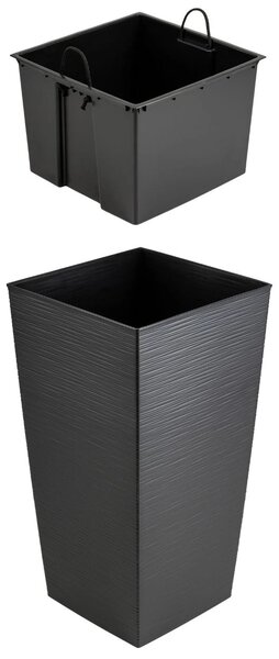 PLASTOVÝ KVĚTINÁČ PORTO RIFLO 75X39,5X39,5 CM ČERNÁ