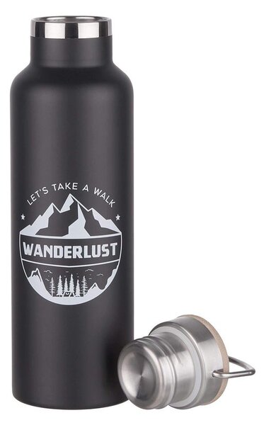 WANDERLUST Termoska s rukojetí 650 ml - černá