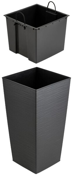 PLASTOVÝ KVĚTINÁČ PORTO RIFLO 67,5X35X35 CM ČERNÁ