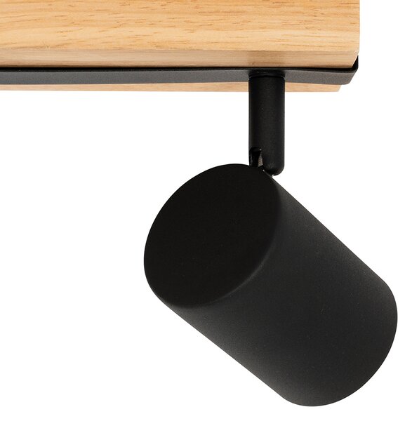 Chytré stropní bodové svítidlo černé s dřevem 2-světla nastavitelné vč. Wifi GU10 50mm - Jeana
