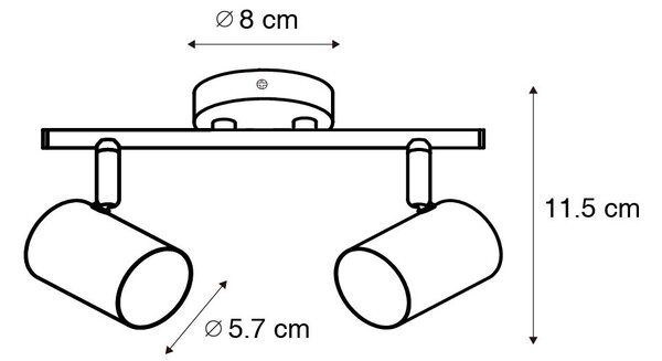 Moderní bodové svítidlo bronzové naklápěcí 2-světlo - Jeana