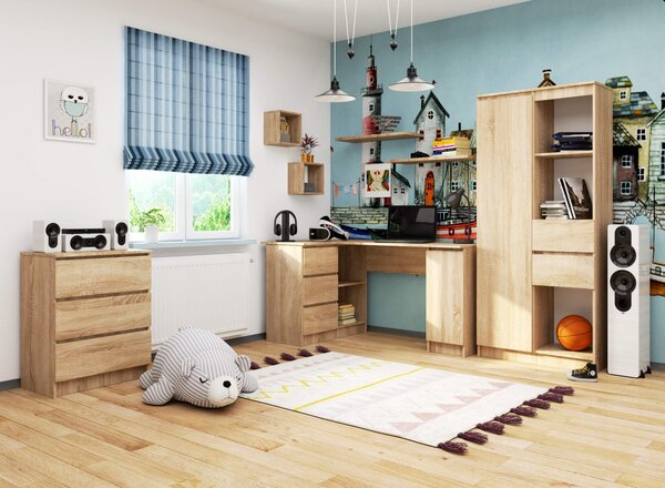 Ak furniture Rohový psací stůl B20 155 cm dub sonoma levý
