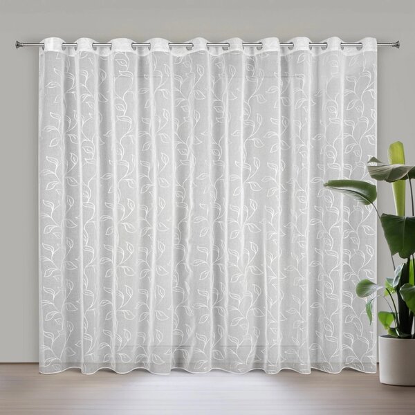 ZÁCLONA NA KROUŽCÍCH ANIRA 350X250 CM BÍLÁ