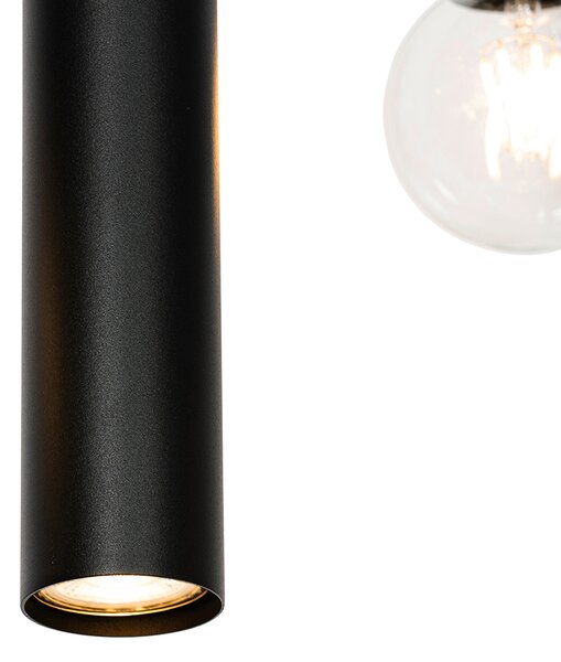Designové závěsné svítidlo černé oválné 7-světlo - Tuba