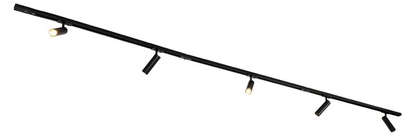 Moderní kolejnicový systém s 5 bodovými světly černý 1-fázový GU10 35mm - Iconic Jeana Luxe