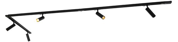 Moderní kolejnicový systém s 5 bodovými světly černý 1-fázový GU10 35mm - Iconic Jeana Luxe