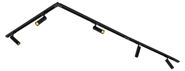 Moderní kolejnicový systém s 5 bodovými světly černý 1-fázový GU10 35mm - Iconic Jeana Luxe
