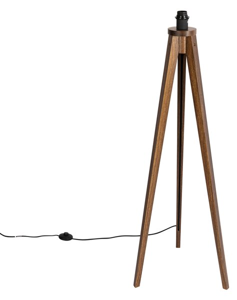 Rustikální stojací lampa stojan ořechové dřevo - Tripod Classic